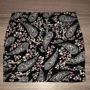 Floral black skirt
